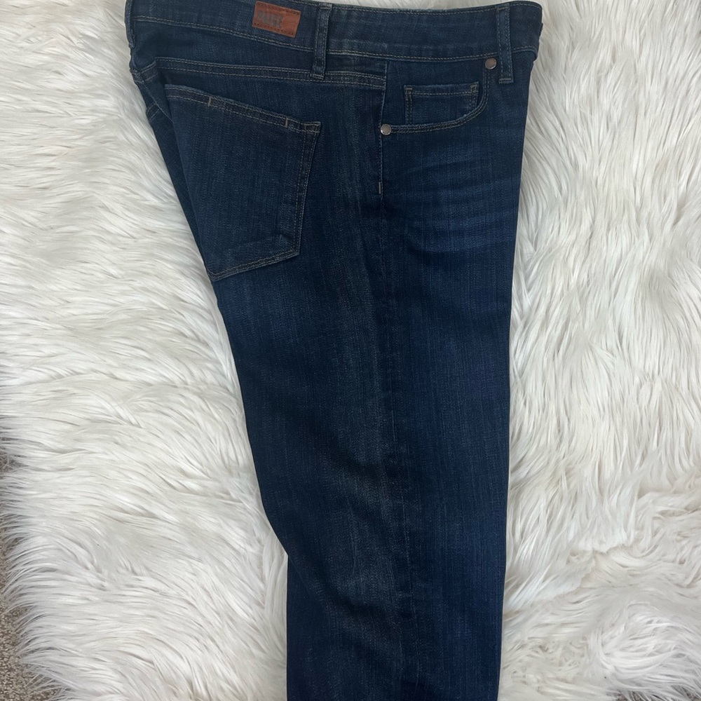 PAIGE mid-rise dark blue skinny whiskered jeans size 27 - Picture 9 of 11